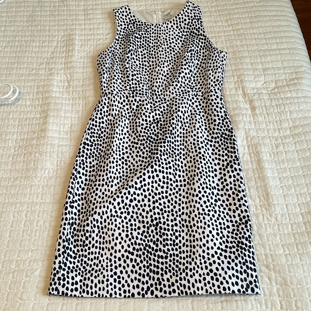 J. Crew Factory Blue Dot Dress
